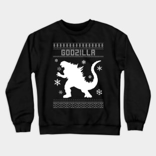 Godzilla Monster Silhouette Christmas Knit Pattern Crewneck Sweatshirt